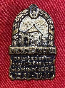 Weimar Era Marienberg Guard Guild 400th Anniversary Badge