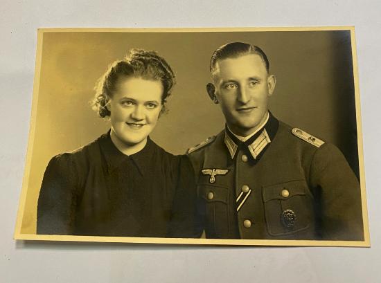 WW2 German Army Leutnant With Wife Photograph