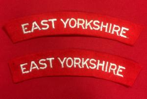 WW2 British East Yorkshire Regt Shoulder Titles