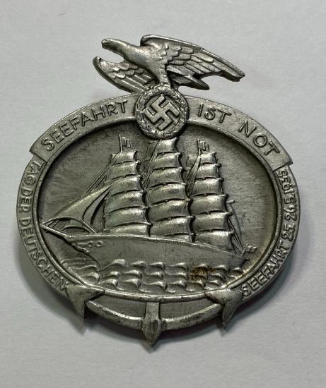 WW2 German Tag Der Deutschen Seefahrt  1935 Badge