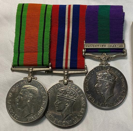 WW2 REME Officer GSM Palestine Medal Group With Box