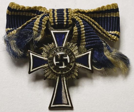 WW2 German Miniature Mother's Cross In Silver 