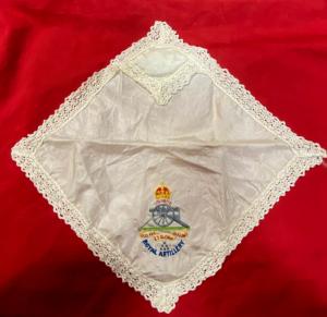 WW1 Royal Artillery Embroidered Silk Handkerchief