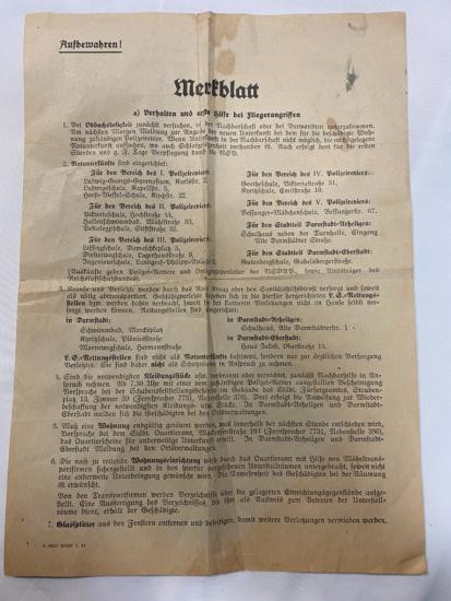 WW2 German Air Attack Leaflet