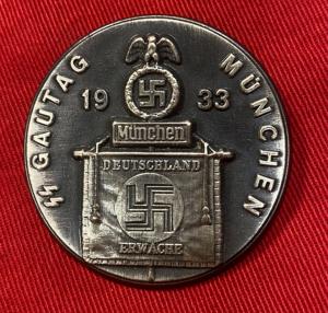 Replica WW2 German SS Gautag Munchen 1933 Rally Badge