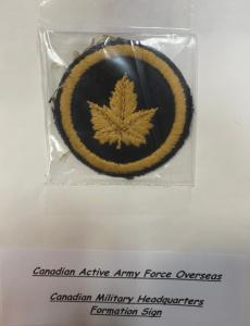 WW2 Canadian Military Forces Overseas Headquarters Formation Sign