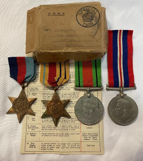 WW2 British Boxed Medal Group