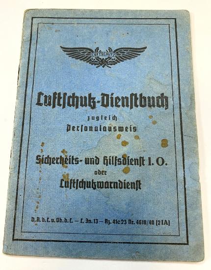 WW2 German Luftschutz Dienstbuch