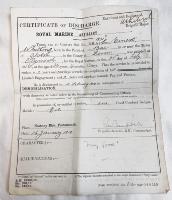 WW1 British Royal Marine Collection Of Paperwork And Badges