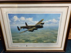 'Old Sugar' Lancaster Bomber Framed & Signed Print SHOP COLLECTION ONLY