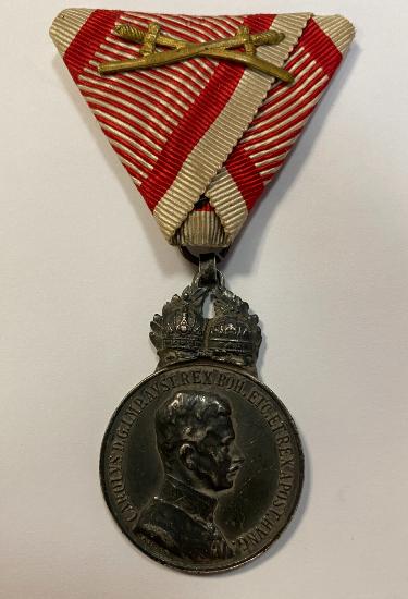 Austro-Hungarian Military Merit Medal Silver Class With Swords