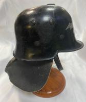 WW2 German M34 Feuerschutzpolizei Helmet With Neck Guard
