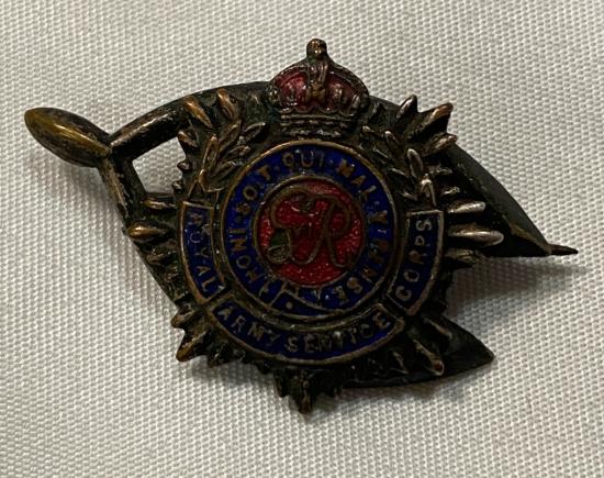 WW2 British Royal Army Service Corp Lucky Wishbone Sweetheart Badge