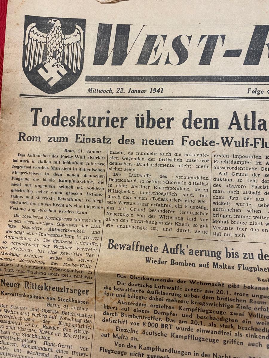 WW2 German WestFront Newspaper