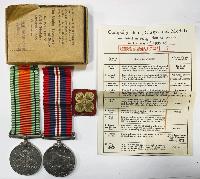 WW2 British Medal Pair In The War Office Transit Box