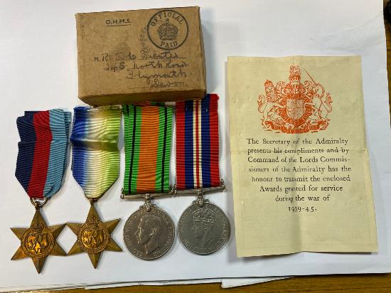 WW2 British Medal Group In Navy Accounts Transit Box