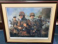  Waffen SS Panzergrenadiers Ardennes 1944 Framed Print Artist Signed ON HOLD