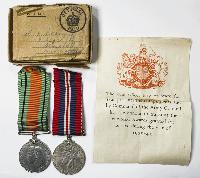 WW2 British Medal Pair In Royal Signals  Transit Box