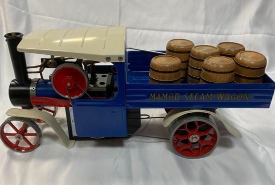 Mamod Blue Steam Wagon With Barrels