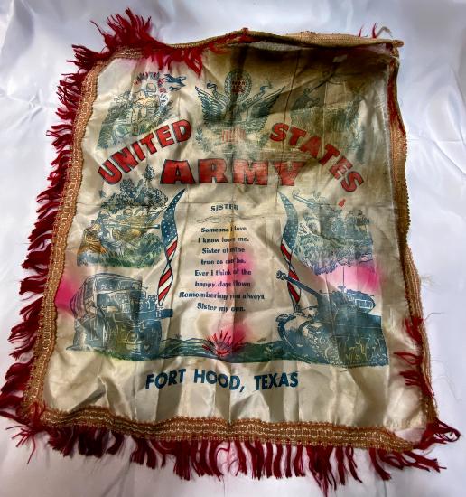 WW2 U.S. Army Fort Hood Silk Pillow Cover