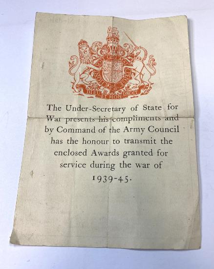 WW2 British Medal Citation