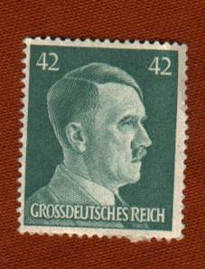 WW2 German Hitler Forty two Pfennig Postage stamp 