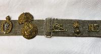 WW2 British Stable Belt With Collection Of WW2 Badges 