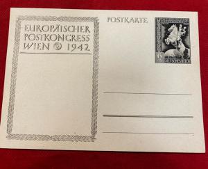 WW2 German European Post Congress Vienna 1942 Postcard