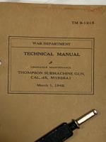 WW2 American Thompson MG Technical Manual,Cleaning Rod & Oil Bottle