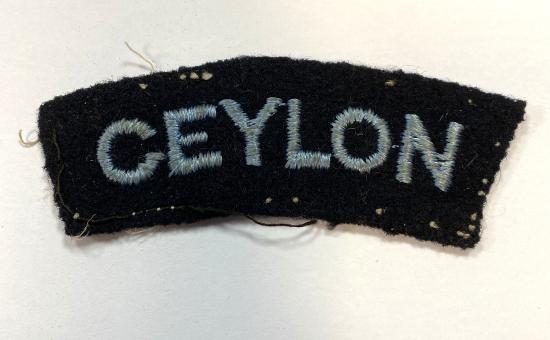 WW2 British RAF Ceylon Shoulder Title