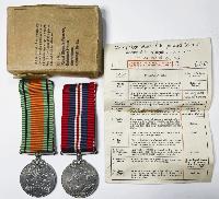 WW2 British Medal Pair In Royal Signals  Transit Box