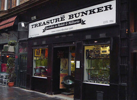 treasure bunker shop in Glasgow