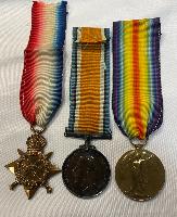 WW1 British King's  Own Scottish Borderers Medal Trio