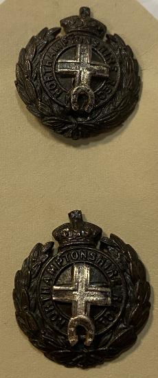 Victorian Northamptonshire Regt Officer Collar Dogs 