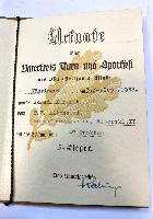 WW2 German  DRL Sports Certificate
