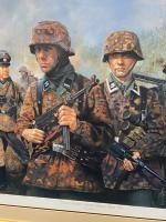  Waffen SS Panzergrenadiers Ardennes 1944 Framed Print Artist Signed ON HOLD