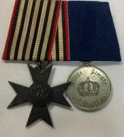 Prussian War Aid Cross & Army 9 Years Long Service Medal.