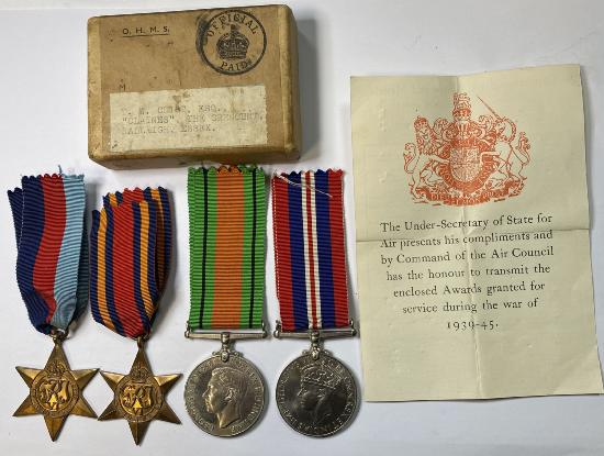 WW2 British Medal Group In Air Ministry Transit Box