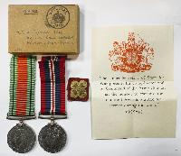 WW2 British Medal Pair In The War Office Transit Box