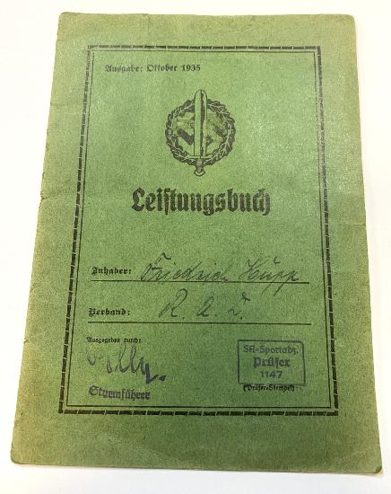 WW2 German SA Sportsabzeichen Leistungbuch