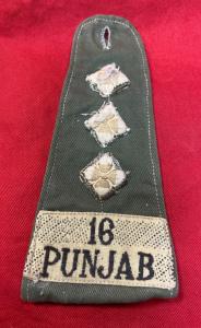 WW2 Indian Army 16th Punjab Shoulderboard