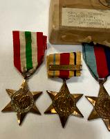 WW2 British Five Medals With Transit Box & Entitlement Slip