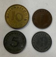 WW2 German Four Reichspfennig Coins
