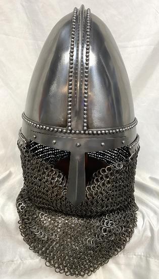 Spangenhelm Helmet With Wooden Stand