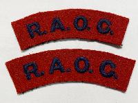 WW2 British Royal Army Ordnance Corp Cloth Shoulder Titles