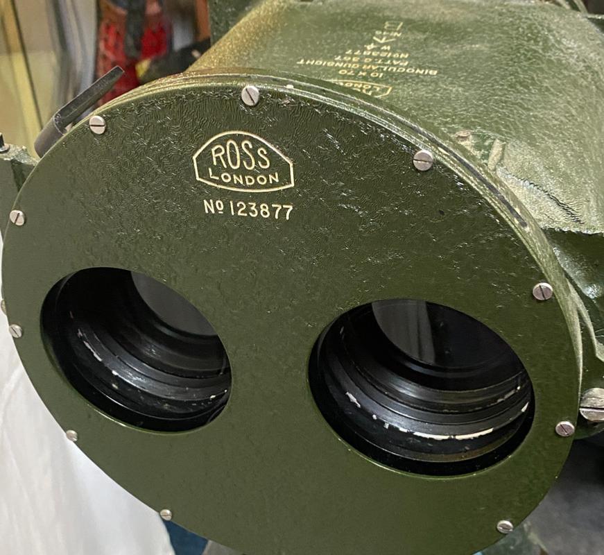 British RN Ross Gunsight Binoculars In Box With Tripod