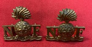 WW2 British Northumberland Fusiliers Collar Titles