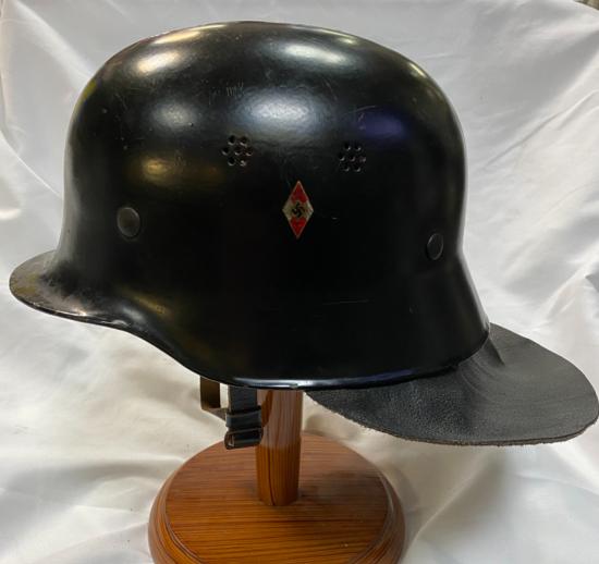 Postwar German Feuerschutzpolizei HJ Helmet