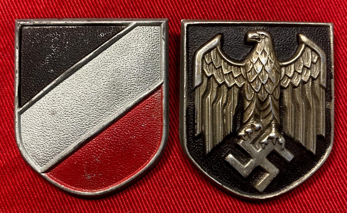 WW2 German Tropical Pith Helmet Eagle & Shield Decals