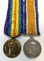WW1 British War & Victory Medal Pair AOC